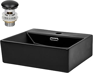 ML-Design Lavabo Negro Mate 415x365