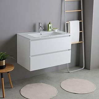 Kiamami Valentina 80cm Blanco Efecto Madera