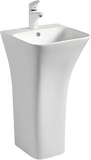 Rea Ada Lavabo de Pie Ceramica Blanca