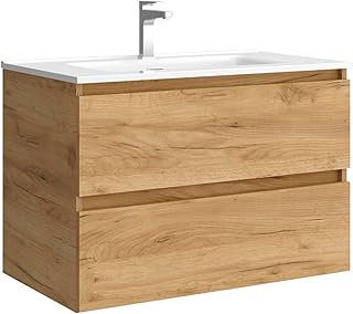 Salgar Bequia 80cm Roble con Lavabo Ceramico
