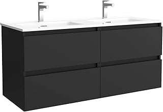 Salgar Bequia 120cm Negro Mate + Lavabo Doble