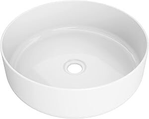BAIKAL Lavabo Redondo Sobre Encimera Blanco Brillo